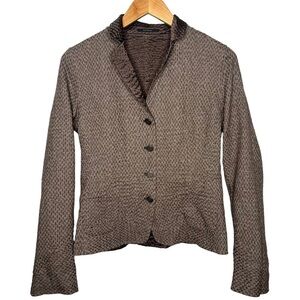 Elie Tahari brown quilted reversible Emily women’s blazer jacket